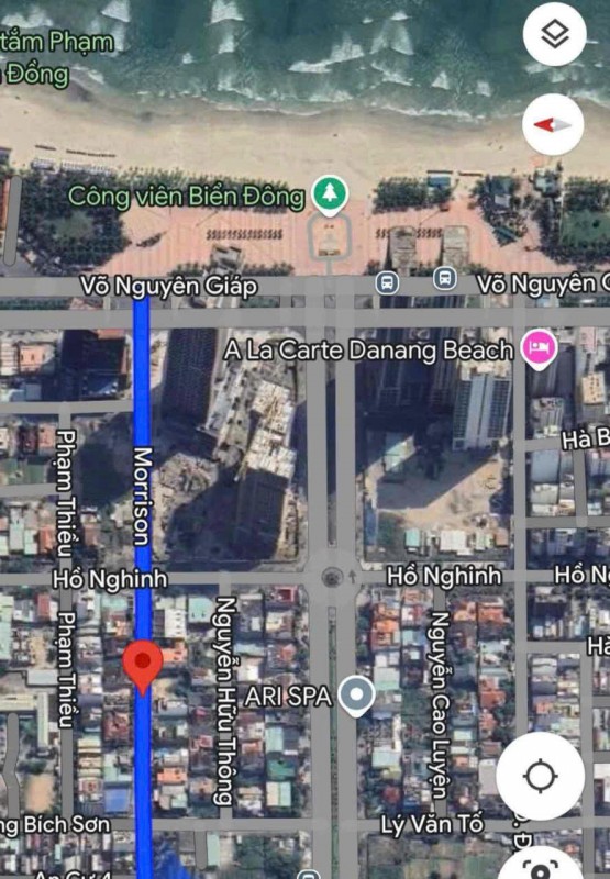 Đất đường 7m5 thông biển Mỹ Khê Morrison xây cao tầng 144m2 ngang 8m